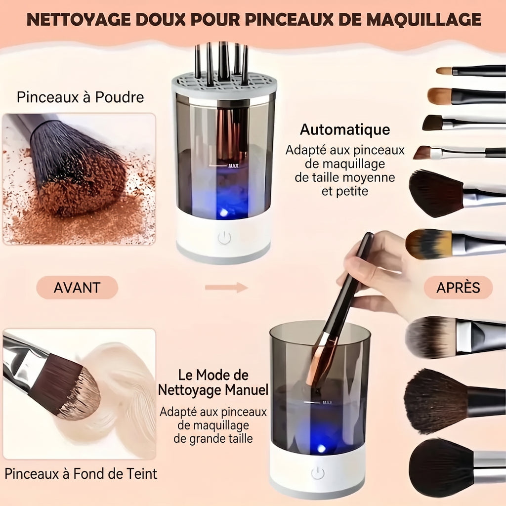CleanPulse – Nettoyeur Électrique de Pinceaux Maquillage | Propre en 30 Secondes