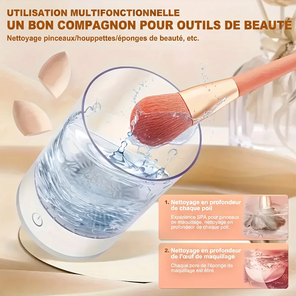 CleanPulse – Nettoyeur Électrique de Pinceaux Maquillage | Propre en 30 Secondes